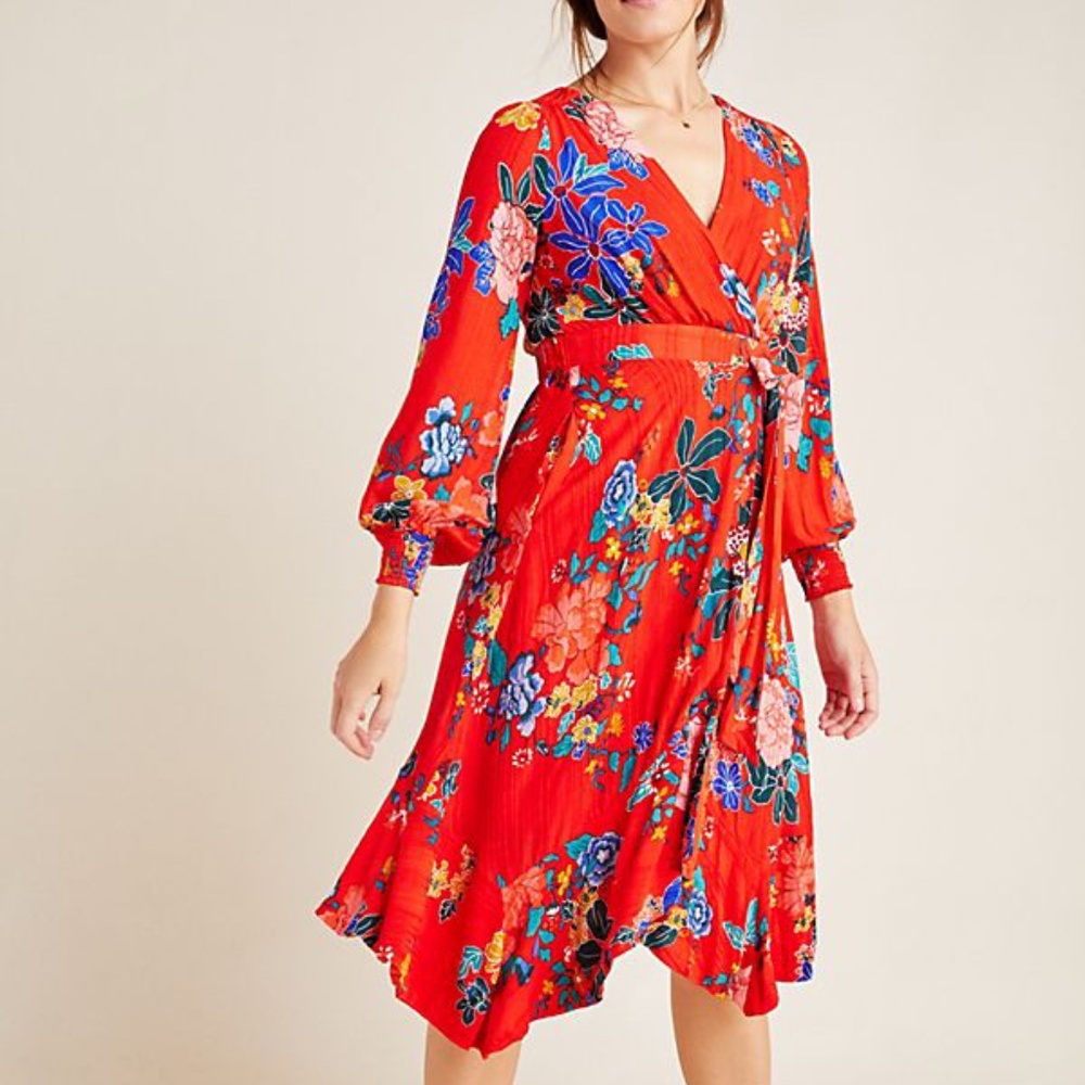 Anthropologie Boswell Textured Wrap Tunic